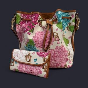 Dooney & Bourke Floral Bucket Bag and Wallet Set